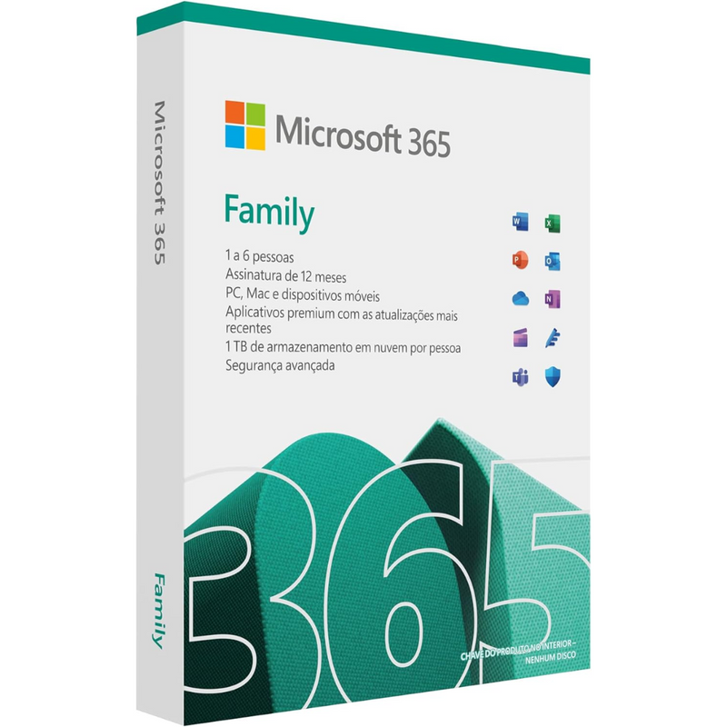 Microsoft 365 Family – 6 dispositivos Licença 12 meses – Digital para Download