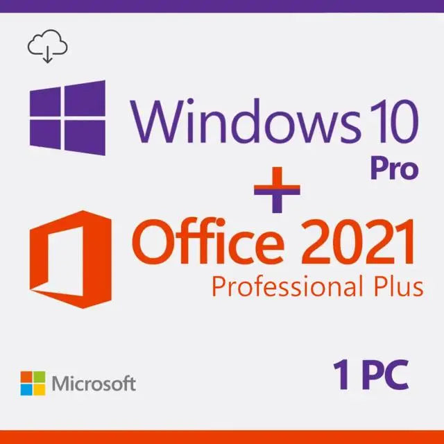 Licenças Windows 10 Pro + Microsoft Office 2021 Professional Plus
