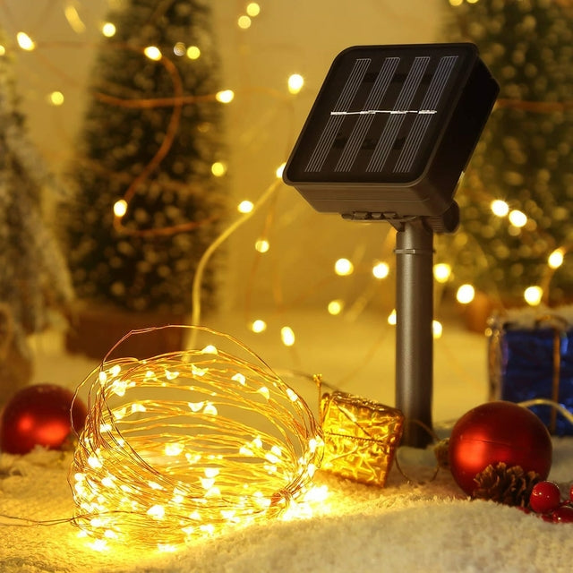 Pisca Pisca Natal Solar com 8 Modos de Iluminação