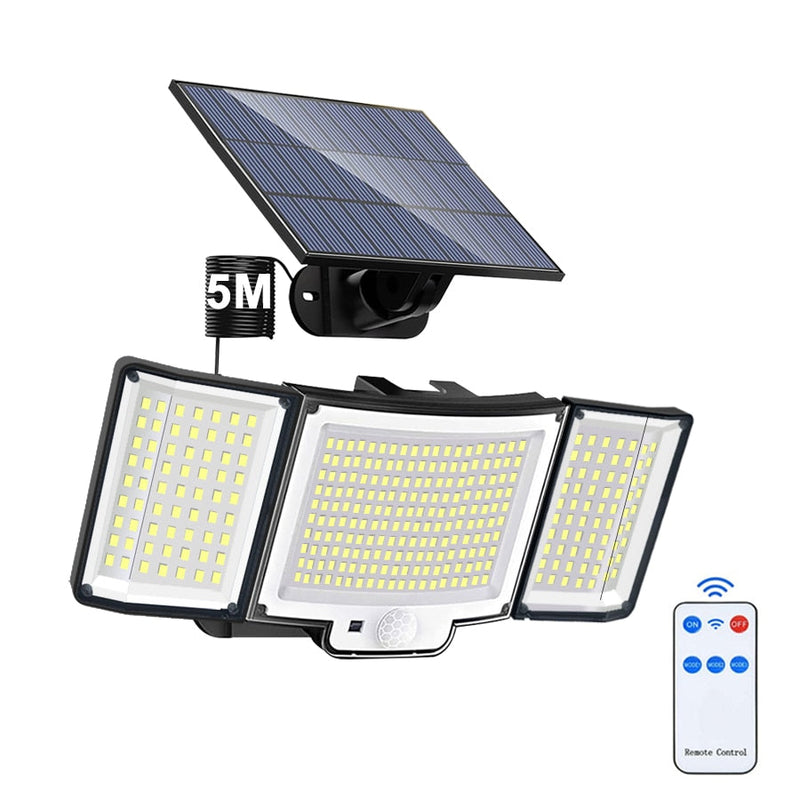 Holofote Solar LED 800W com 3 Cabeças